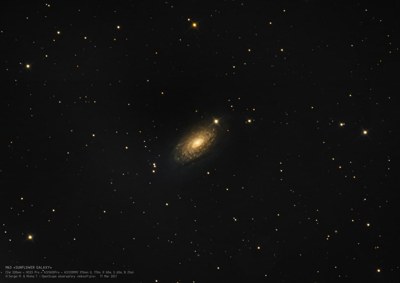 Галактика "Подсолнух" (M 63) Фотография объекта