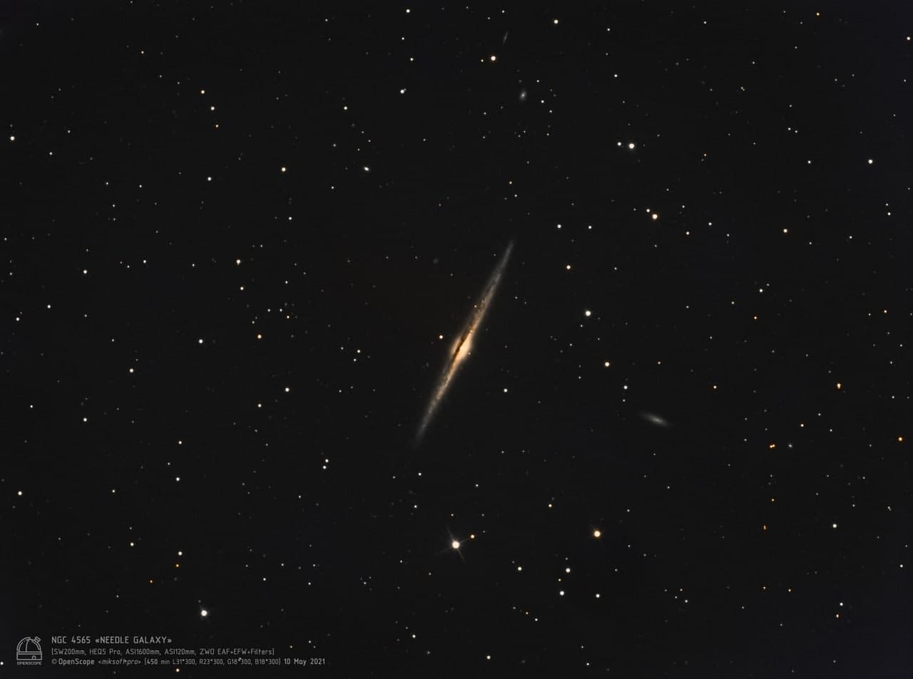Галактика "Игла" (NGC 4565) Фотография объекта