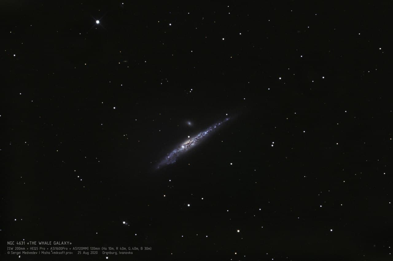 Галактика "Кит" (NGC 4631) Фотография объекта